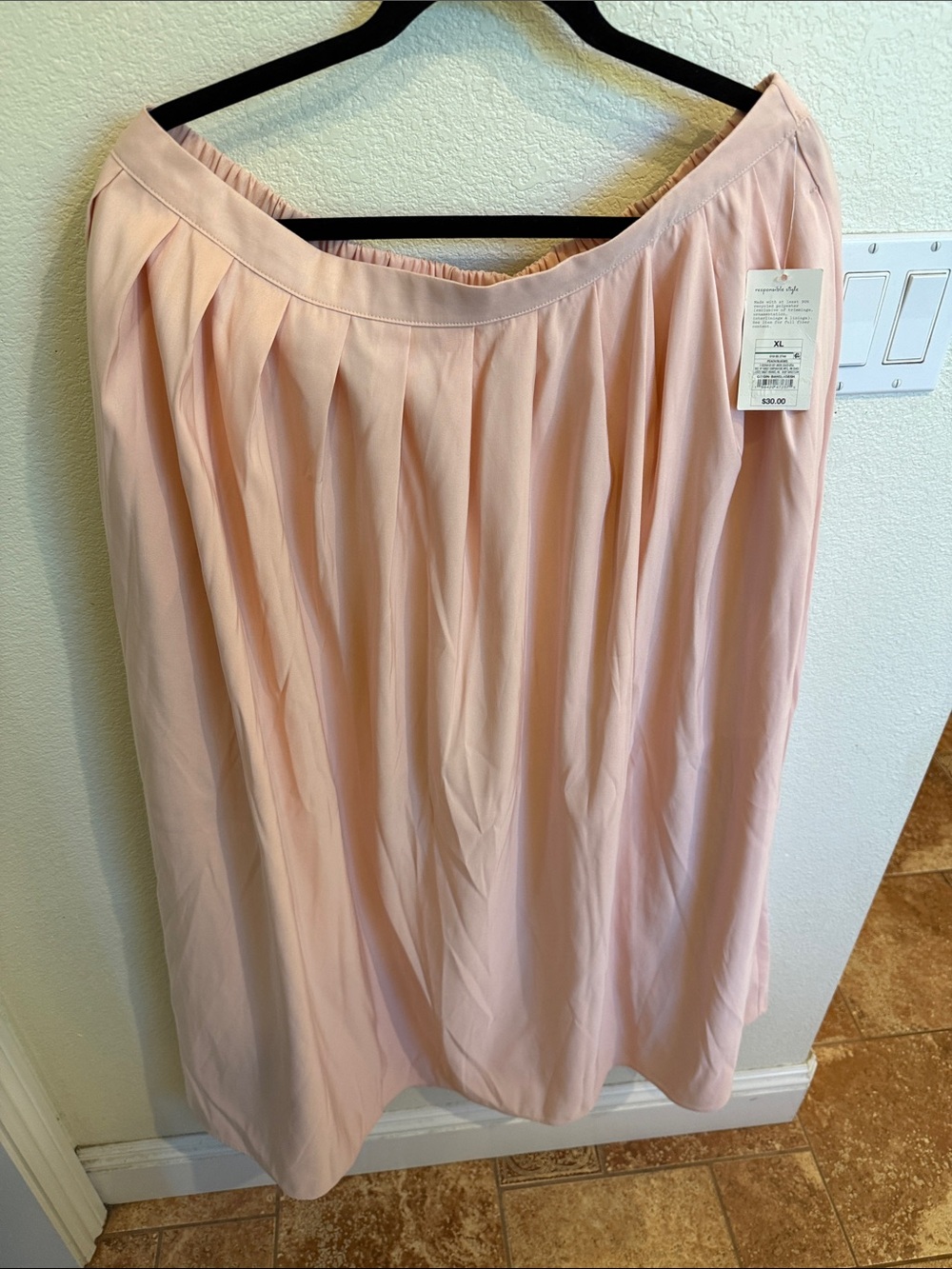a new day Blush Pink Pleated Skater Skirt